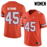 Women's Florida Gators #45 R.J. Raymond NCAA Jordan Brand Orange Authentic Stitched College Football Jersey CFS4762FU